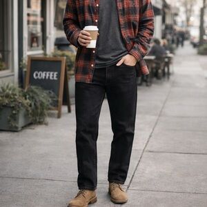 Levi’s 505 Black Straight Leg Jeans Mens 32x34 Classic Fit Button Fly Denim